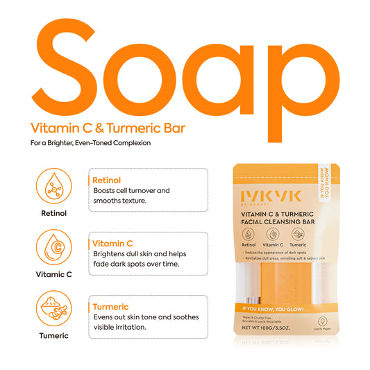 IYKYK Vitamin C & Turmeric Facial Cleansing Bar – Brightening Antioxidant Soap for Glowing Skin – Makari De Suisse Uganda