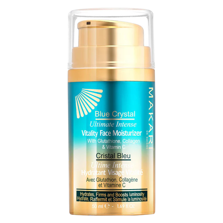Blue Crystal Vitality Face Moisturizer – Glutathione & Collagen Brightening Gel-Cream – Makari De Suisse Uganda