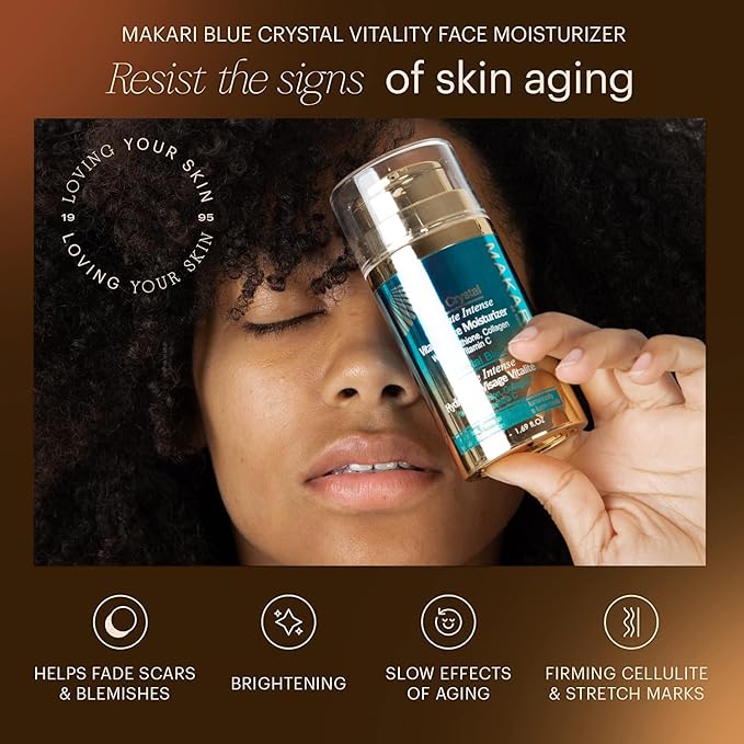 Blue Crystal Vitality Face Moisturizer – Glutathione & Collagen Brightening Gel-Cream – Makari De Suisse Uganda