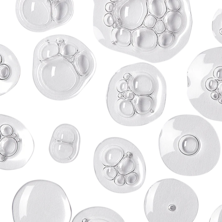 Clear silicone gel pads with bubble designs on a white background | Makari de Suisse Uganda