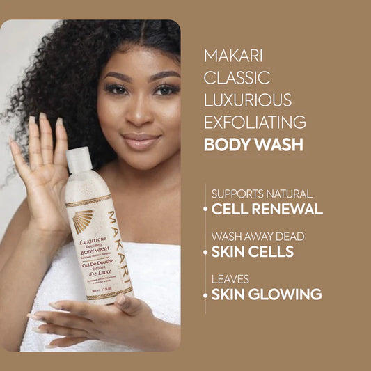 Exfoliating Body Wash – Vitamin C & Aloe Vera for Glowing Radiant Skin – Makari De Suisse Uganda