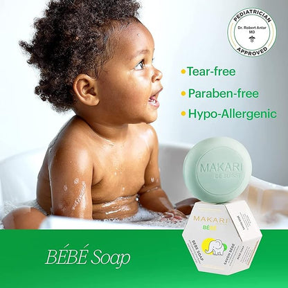 Gentle Hydrating Baby Soap – Shea Butter & Sweet Almond Oil for Newborn Skin – Makari De Suisse Uganda