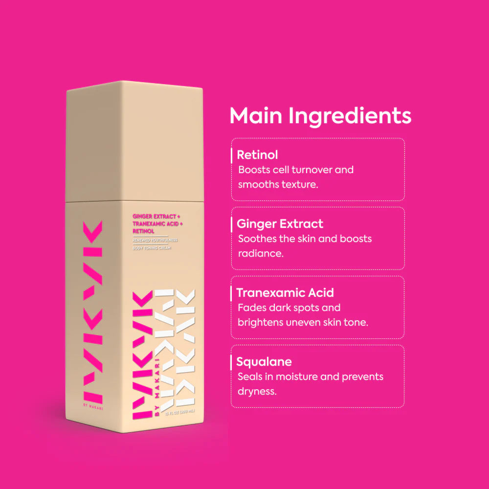 IYKYK Ginger + Tranexamic Acid + Retinol Body Toning Cream – Brighten & Even Skin Tone – Makari De Suisse Uganda
