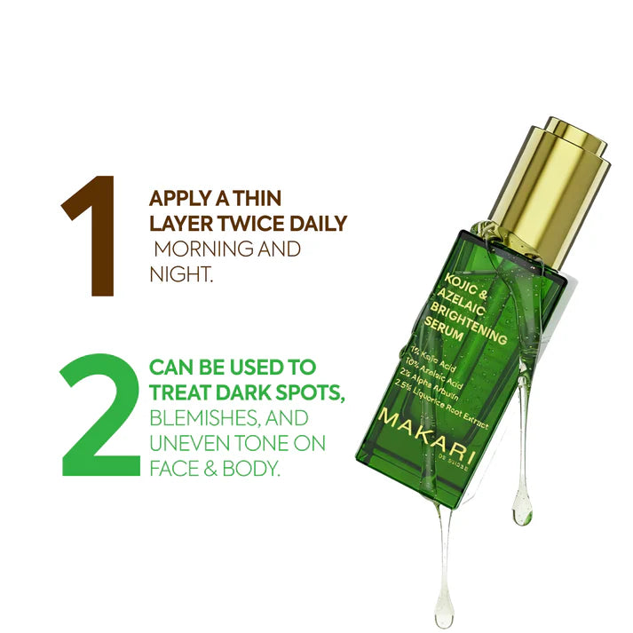 Kojic & Azelaic Brightening Serum – Fade Dark Spots & Even Skin Tone – Makari De Suisse Uganda