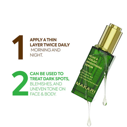 Kojic & Azelaic Brightening Serum – Fade Dark Spots & Even Skin Tone – Makari De Suisse Uganda